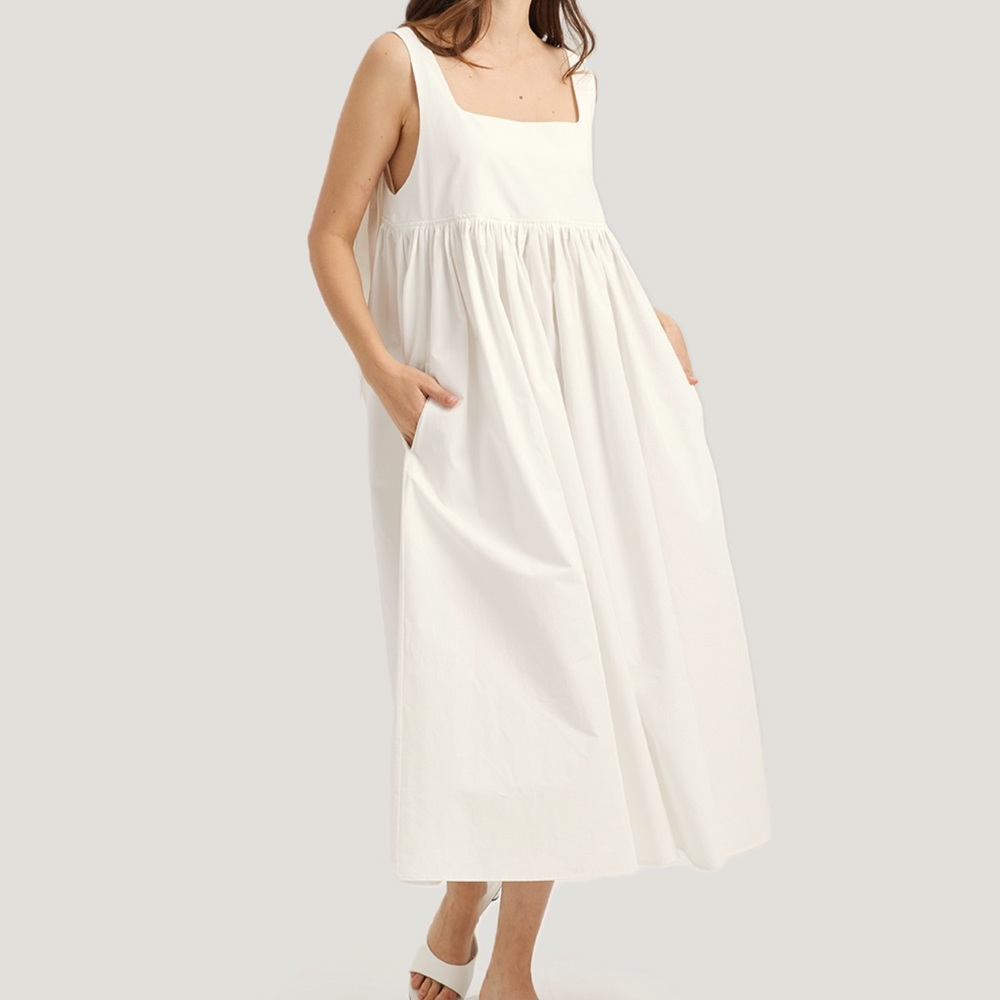 Nap Loungewear White Bunny Strap Dress